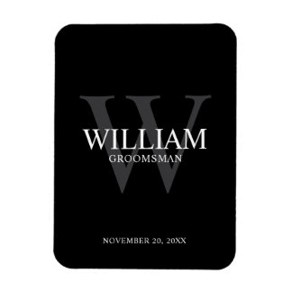 Personalised Groomsmen Monogram & Name Magnet