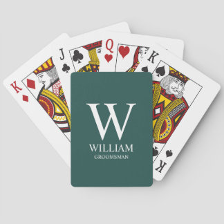 Personalised Groomsmen Monogram & Name Playing Cards
