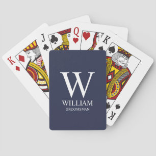 Personalised Groomsmen Monogram & Name Playing Cards