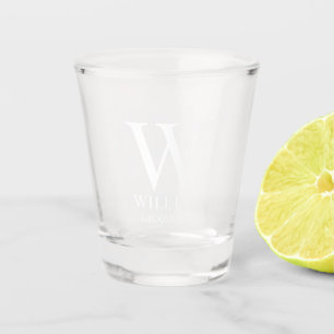 Personalised Groomsmen Monogram & Name Shot Glass