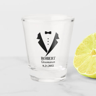 Personalised Groomsmen Tuxedo Shot Glass