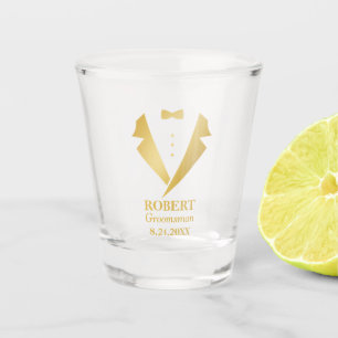 Personalised Groomsmen Tuxedo Shot Glass