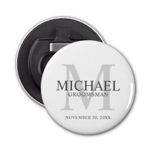 Personalised Groomsmen's name and monogram Bottle Opener