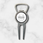 Personalised Groomsmen's name and monogram Divot Tool<br><div class="desc">Add a personal touch to your wedding with personalised groomsmen divot tool. This divot tool features personalised groomsman's name with title and wedding date in grey and monogram in light grey as background, in classic serif font style, on white background. Also perfect for best man, father of the bride, ring...</div>