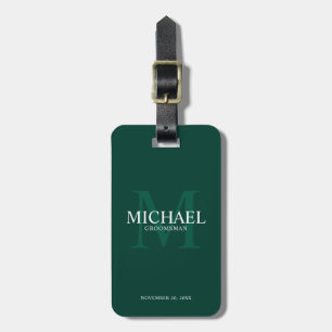 Personalised Groomsmen's name and monogram Luggage Tag