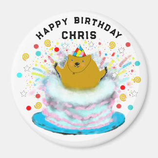 Personalised Groundhog Day Birthday Gift Magnet