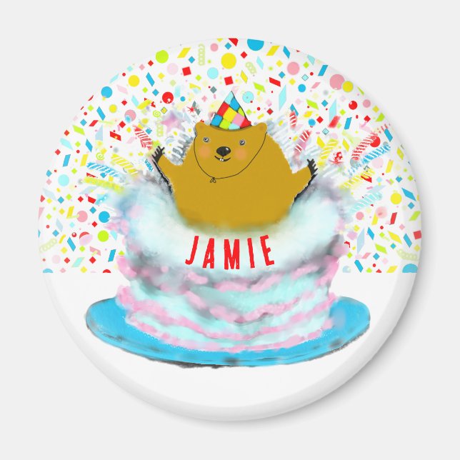 Personalised Groundhog Day Birthday Magnet (Front)
