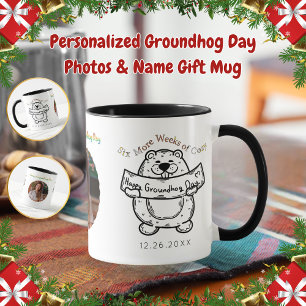 Personalised Groundhog Day Photos & Name Gift Mug