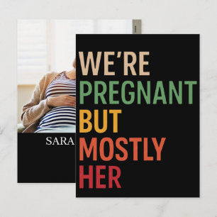 Personalised Growing A Human Pregnancy Announcemen Holiday Postcard