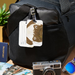 Personalised Grumpy AFICIONADO Puggy Cigar Luggage Tag