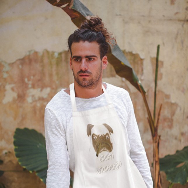 Personalised Grumpy AFICIONADO Puggy Cigar Standard Apron (Creator Uploaded)