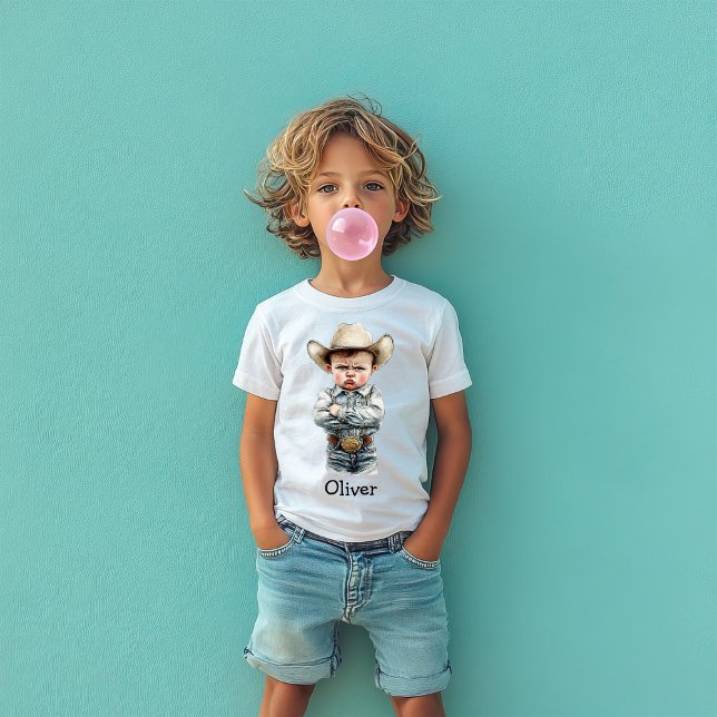 Personalised Grumpy Cowboy in Denim Outfit T-Shirt (Creator Uploaded)