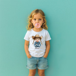Personalised Grumpy Cowgirl in Denim Jacket T-Shirt