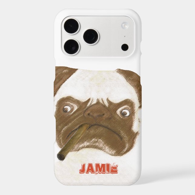 Personalised Grumpy Puggy with Cigar (Back)