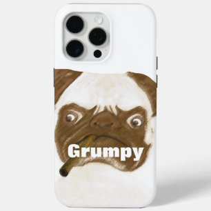 Personalised Grumpy Puggy with Cigar iPhone 15 Pro Max Case