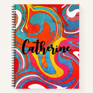 Personalised Grunge Groovy Swirl Notebook