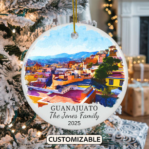 Personalised Guanajuato Ornament, Mexico Gift Ceramic Tree Decoration