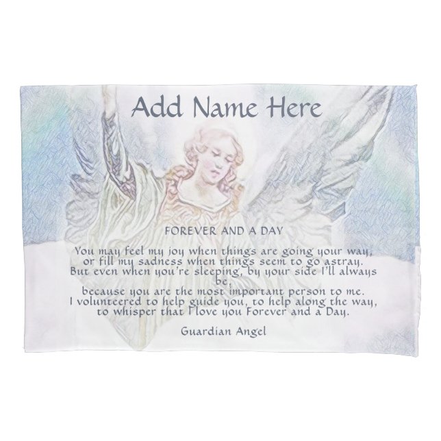 Personalised Guardian Angel Blanket Pillowcase (Front)