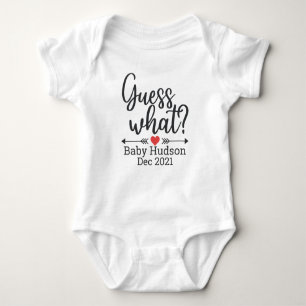Personalised Guess What Pregnancy Announcement Baby Bodysuit
