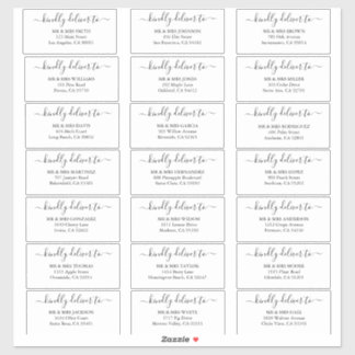 Personalised Guest wedding address labels sticker