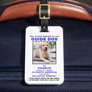Personalised Guide Dog Service Dog Photo Badge Luggage Tag