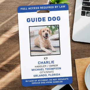 Personalised Guide Dog Service Dog Photo ID Badge
