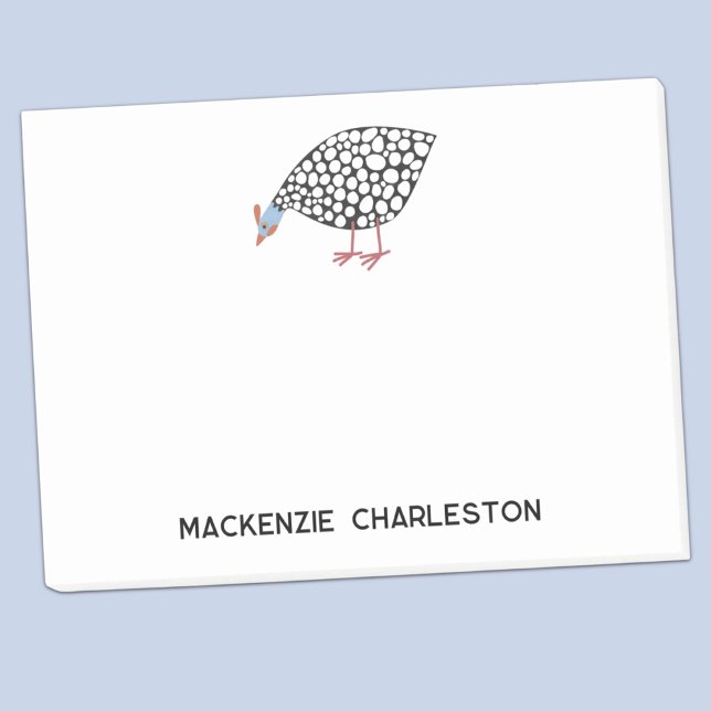 Personalised Guinea Fowl Post-it Notes (Fun Guineafowl or Guineahen personalized post-it sticky notes)