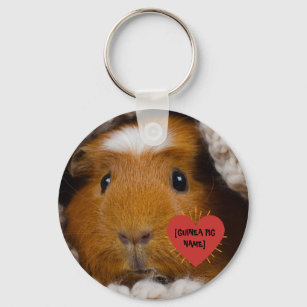 Personalised guinea pig owner photo key ring