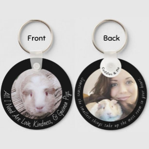 Personalised Guinea Pig / Pet Owner Doublesided Key Ring