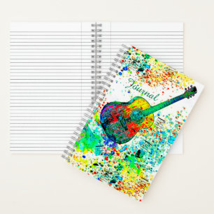 Personalised Guitar and chords splatter journal