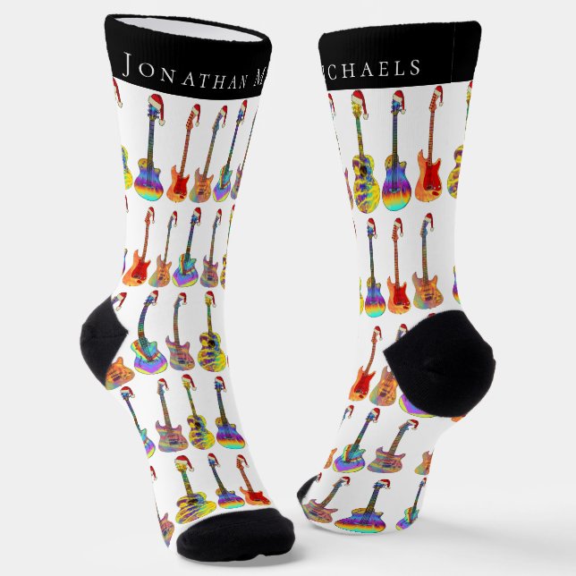 Personalised Guitar Christmas Socks (Angled)