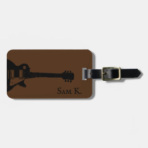 Personalised guitar-themed music luggage tag