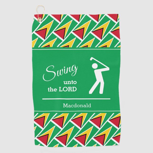 Personalised GUYANA Golf Towel (Front)