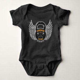 Personalised GYM Fitness Trainer Kettlebell  Baby Bodysuit