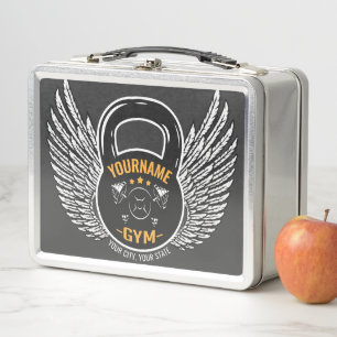 Personalised GYM Fitness Trainer Kettlebell Metal Lunch Box