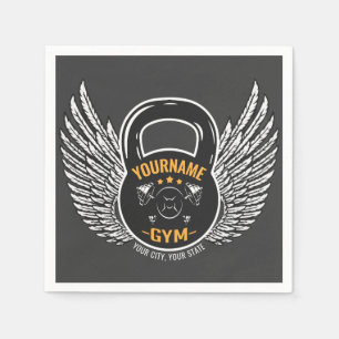 Personalised GYM Fitness Trainer Kettlebell Napkin