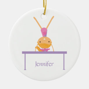 Personalised gymnastics balance beam kids ornament