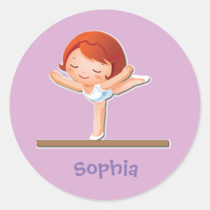 Personalised Gymnastics Gifts Classic Round Sticker