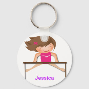 Personalised GYMNASTICS Girl Bars Gifts Key Ring