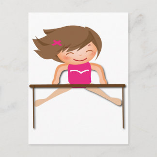 Personalised GYMNASTICS Girl Bars Gifts Postcard