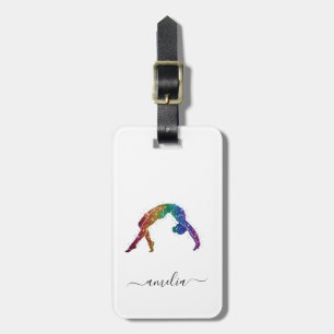 Personalised Gymnastics Glitter Luggage Tag