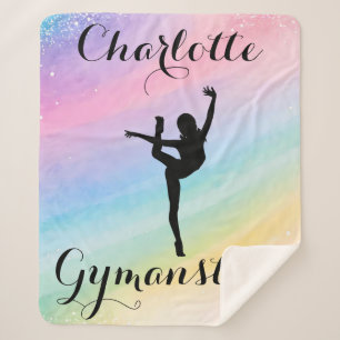 Personalised Gymnastics Rainbow Gradient Sherpa Blanket