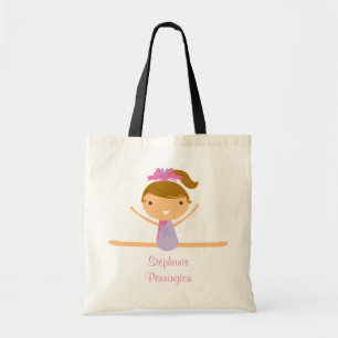 Personalised gymnastics reusable canvas tote bag