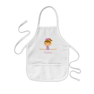 Personalised gymnastics split girl's kids apron