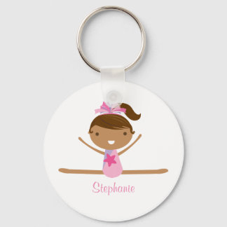 Personalised gymnastics split girls kids keychain