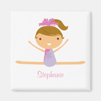 Personalised gymnastics split girl's kids magnet