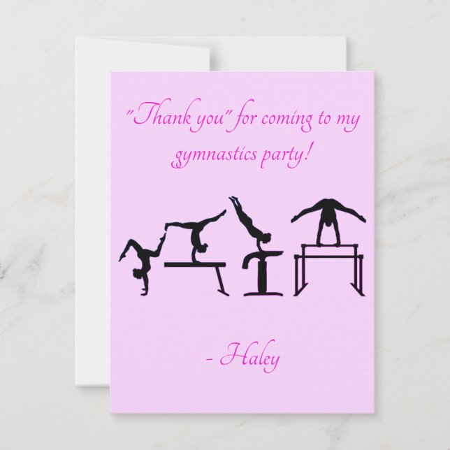 Personalised Gymnastics "THANK YOU" CARD (Front)