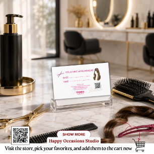 Personalised Hair Stylist Appointment Card