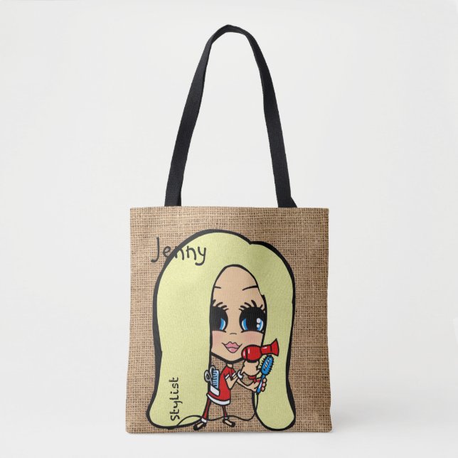 Personalised Hair Stylist Bag Caricature blonde (Front)