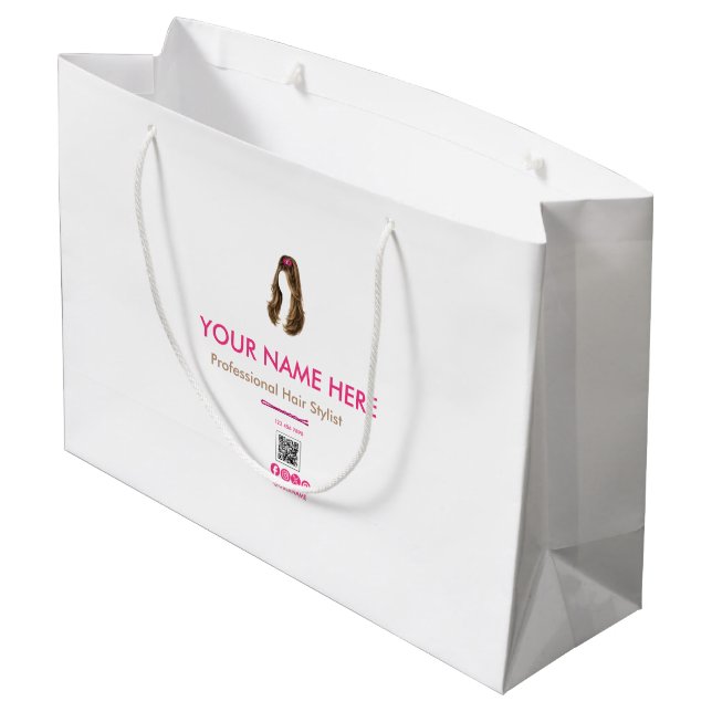 Personalised Hair Stylist Gift Bag (Back Angled)